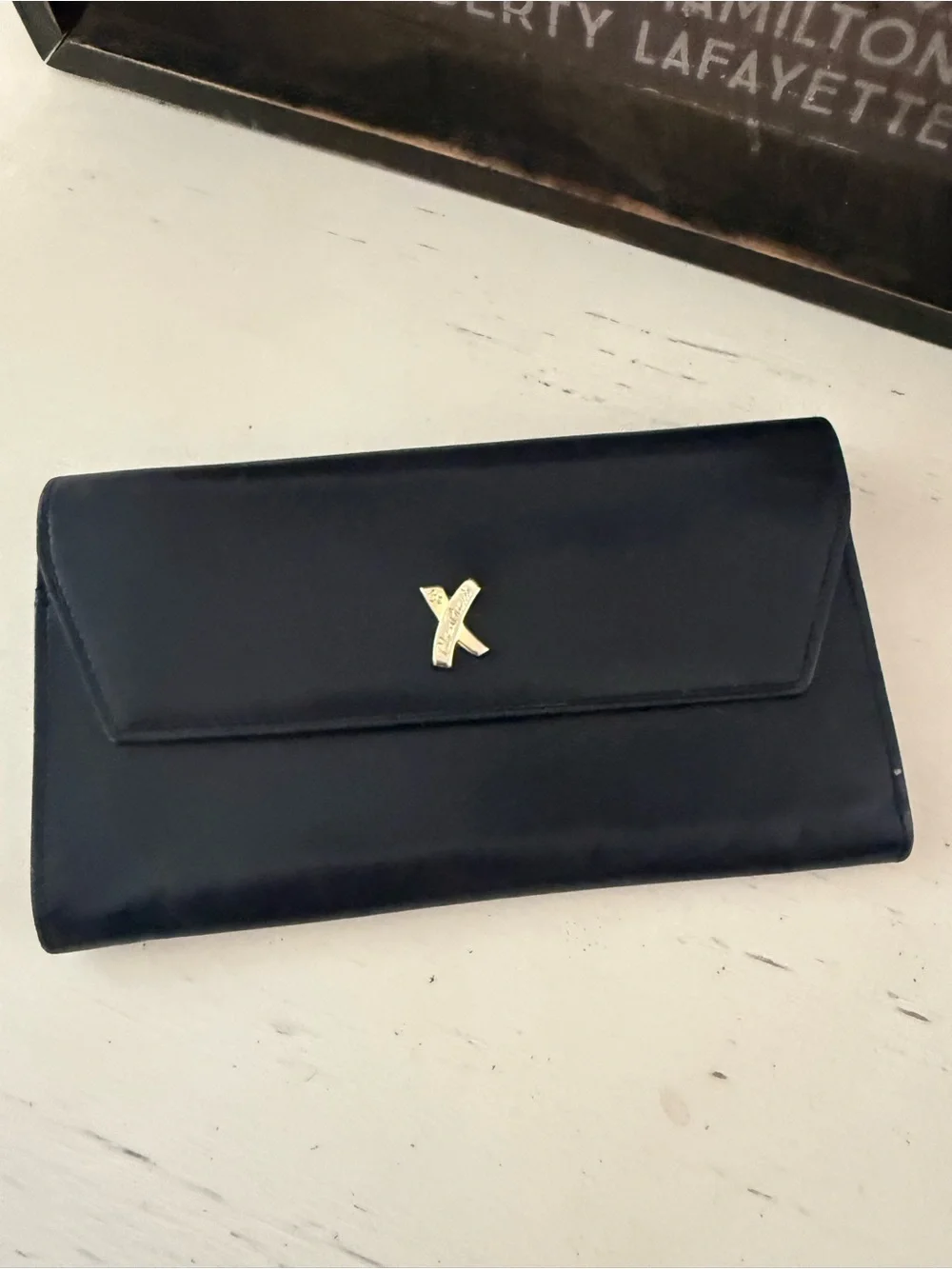 Very Rare Beautiful Vintage HTF Black Leather Paloma Picasso